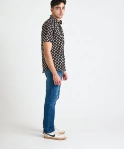 Dushyant Asthana Men's Prat Short Sleeve Shirt - Black Motif