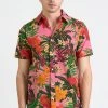 Dushyant Asthana Men's Prat Short Sleeve Shirt - Pink Floral