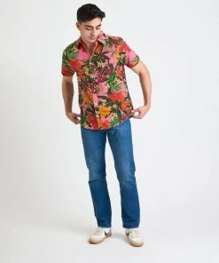 Dushyant Asthana Men's Prat Short Sleeve Shirt - Pink Floral