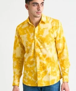 Dushyant Asthana Men's Amir Long Sleeve Shirt - Citrus