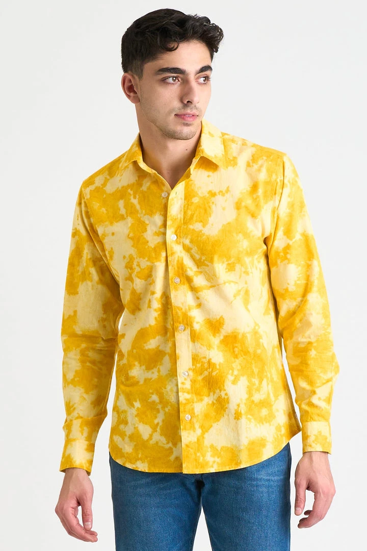 Dushyant Asthana Men's Amir Long Sleeve Shirt - Citrus Dushyant Asthana Men's Amir Long Sleeve Shirt - Citrus