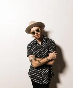 Dushyant Asthana Men's Folk Short Sleeve Shirt - Navy