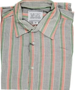 Dushyant Asthana Men's Amir Shirt - Green Stripes