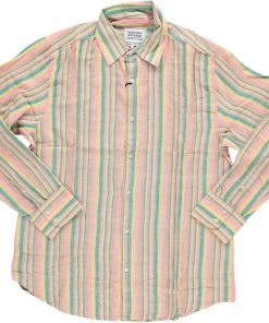 Dushyant Asthana Men's Amir Shirt - Orange Stripes