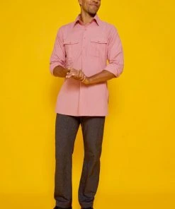Dushyant Asthana Men's Kameez Oversized Shirt - Cameo Pink