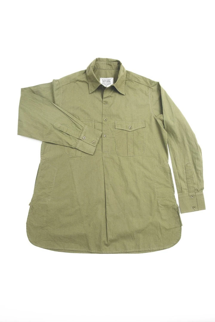 Dushyant Asthana Men's Kameez Oversized Shirt - Light Olive Dushyant Asthana Men's Kameez Oversized Shirt - Light Olive