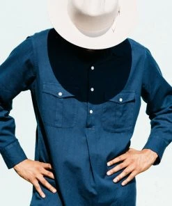 Dushyant Asthana Men's Kameez Oversized Shirt - Mood Indigo