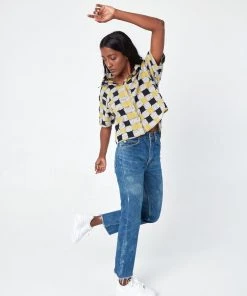 Dushyant Asthana Clothing Michelle Chessboard Short Sleeve Shirt