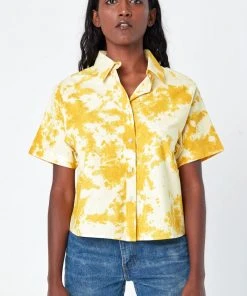 Dushyant Asthana Michelle Tie Dye Short Sleeve Shirt - Citrus Splash