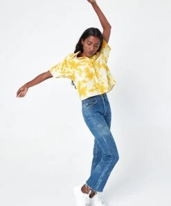 Dushyant Asthana Michelle Tie Dye Short Sleeve Shirt - Citrus Splash