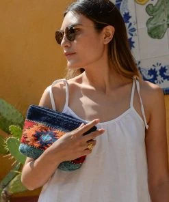 MZ Fair Trade Accessories Eagle Eye Wool Clutch Bag