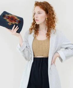 MZ Fair Trade Eagle Wool Clutch Bag