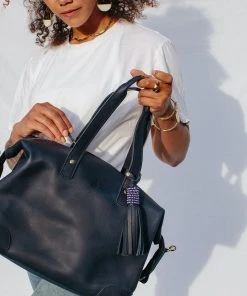 Abby Alley Handcrafted Ellen Handbag - Navy