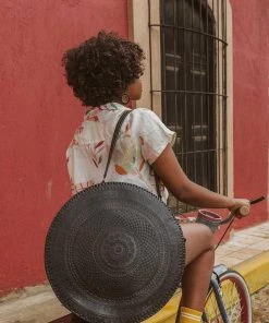 Purse & Clutch Embossed Circle Shoulder Bag - Charcoal Accessories
