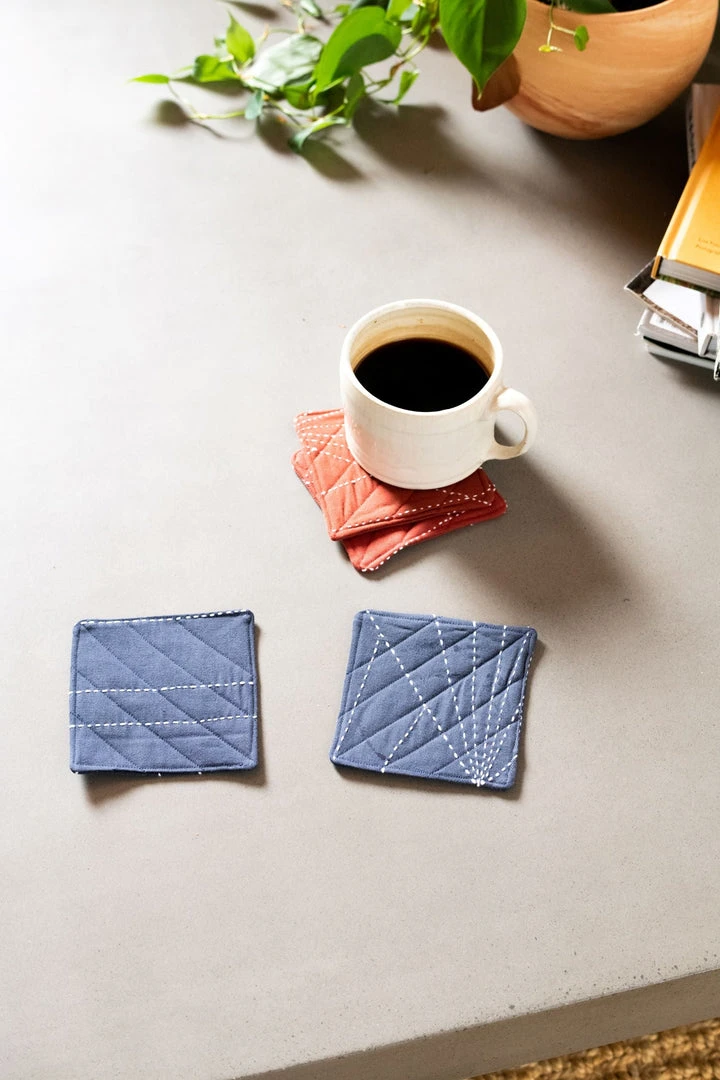 Anchal Embroidered Fabric Coaster Set Home Goods 1 Anchal Embroidered Fabric Coaster Set Home Goods