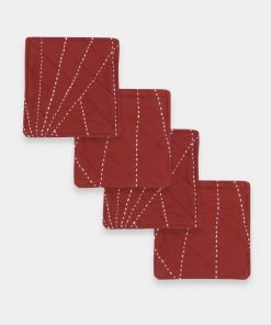 Anchal Embroidered Fabric Coaster Set Home Goods 5 Anchal Embroidered Fabric Coaster Set Home Goods