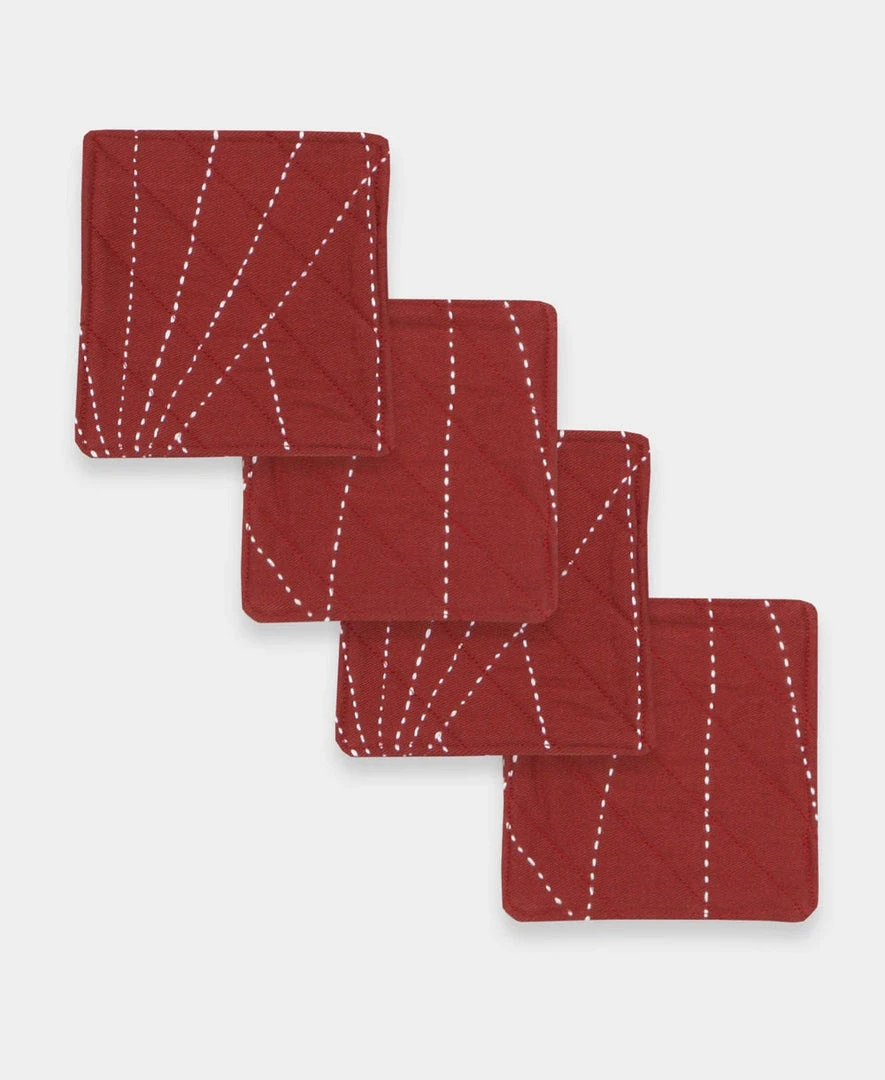 Anchal Embroidered Fabric Coaster Set Home Goods 3 Anchal Embroidered Fabric Coaster Set Home Goods