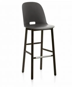 Emeco Furniture Alfi Recycled High Back Barstool - Dark Ash
