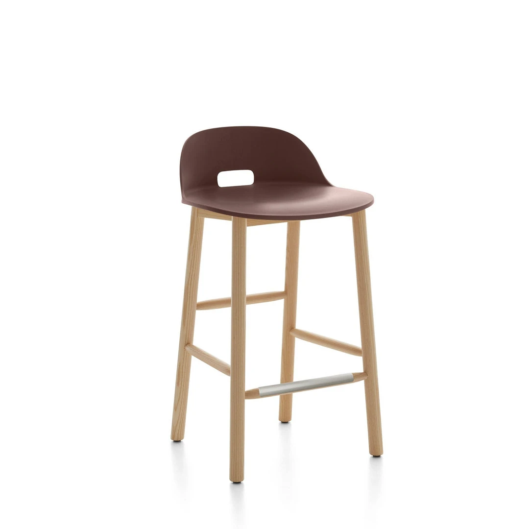 Emeco Alfi Recycled Low Back Barstool - Ash Emeco Alfi Recycled Low Back Barstool - Ash