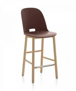 Emeco Alfi Recycled High Back Counter Stool - Ash
