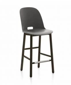 Emeco Furniture Alfi Recycled High Back Counter Stool - Dark Ash