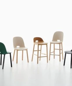 Emeco Furniture Alfi Recycled High Back Barstool - Dark Ash