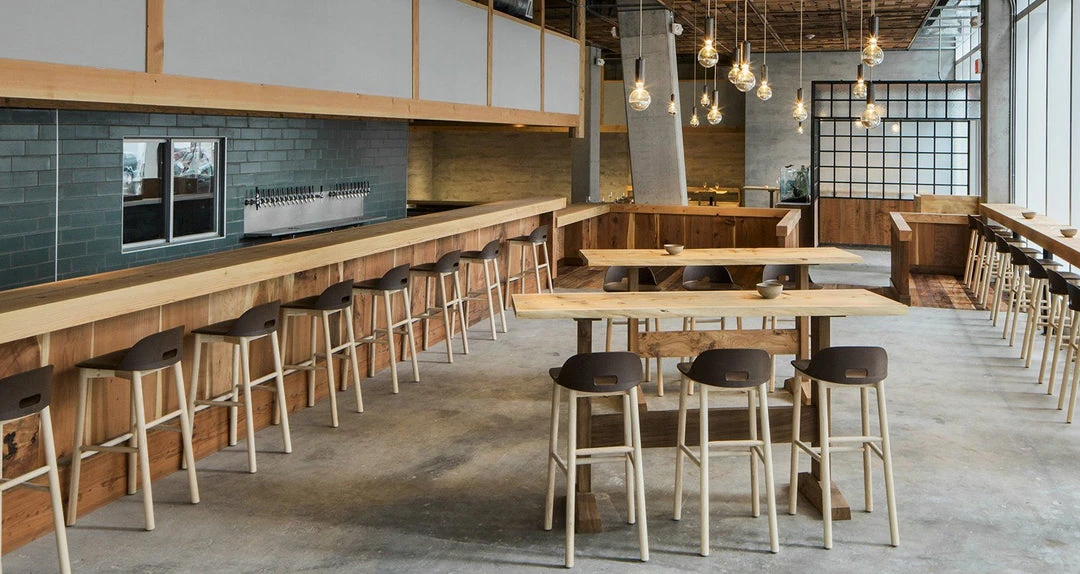 Emeco Furniture Alfi Recycled Low Back Counter Stool - Dark Ash Emeco Furniture Alfi Recycled Low Back Counter Stool - Dark Ash