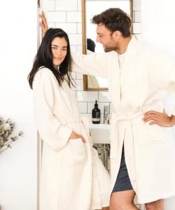Ettitude Best Sellers Unisex Bamboo Waffle Robe - Natural