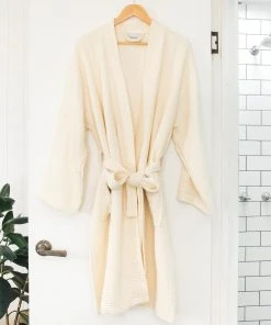 Ettitude Best Sellers Unisex Bamboo Waffle Robe - Natural