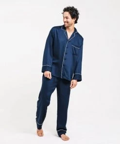 Ettitude Men's Bamboo Lyocell Pajama Pants - Blue Nights