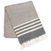 Hilana: Upcycled Cotton Fethiye Upcycled Turkish Towel / Blanket - Navy Blue Recycled + Upcycled