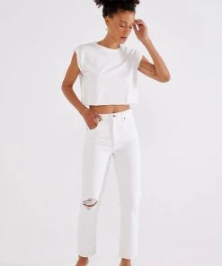 ÉTICA Finn Slim Straight Ankle Jeans - Vintage White New Arrivals