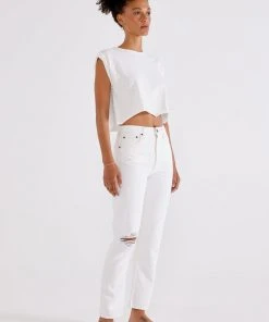 ÉTICA Finn Slim Straight Ankle Jeans - Vintage White New Arrivals