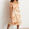 North Of West Flora Tie Dye Dress - Amber