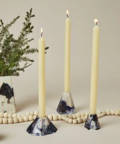 Lauren HB Studio Geo Porcelain Candlestick Holder Set