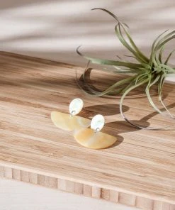 LIKHÂ Geometric Mother Of Pearl Earrings Special Occasion