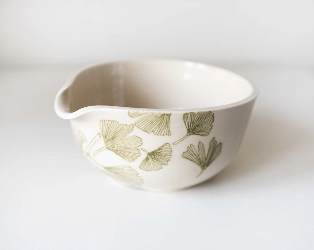 Moonshine Design Ginkgo Leaf Porcelain Matcha Bowl Home Goods 5 Moonshine Design Ginkgo Leaf Porcelain Matcha Bowl Home Goods