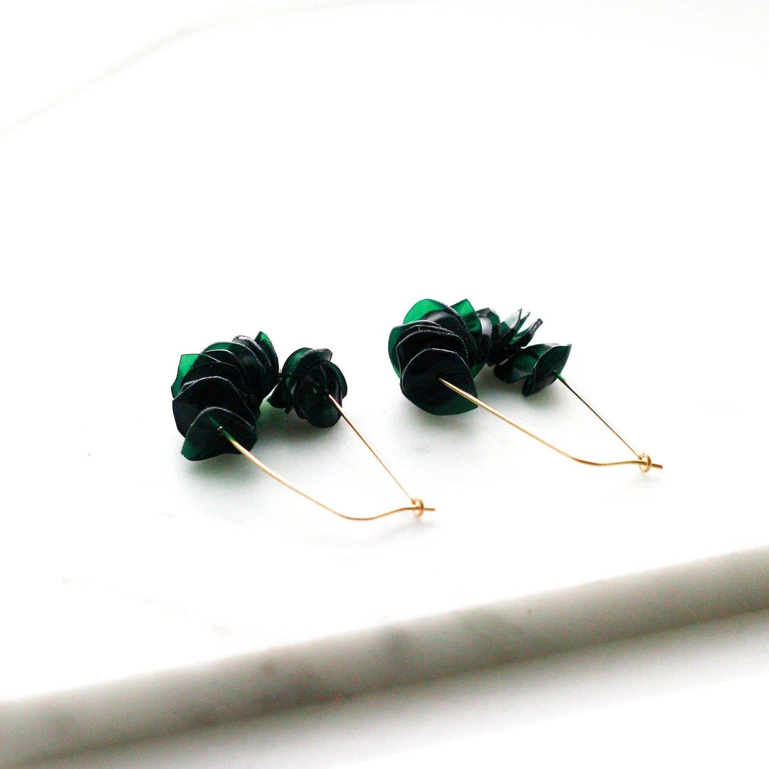 Giulia Letzi + META Jewelry Leona Upcycled Drop Earrings - Dark Green Giulia Letzi + META Jewelry Leona Upcycled Drop Earrings - Dark Green
