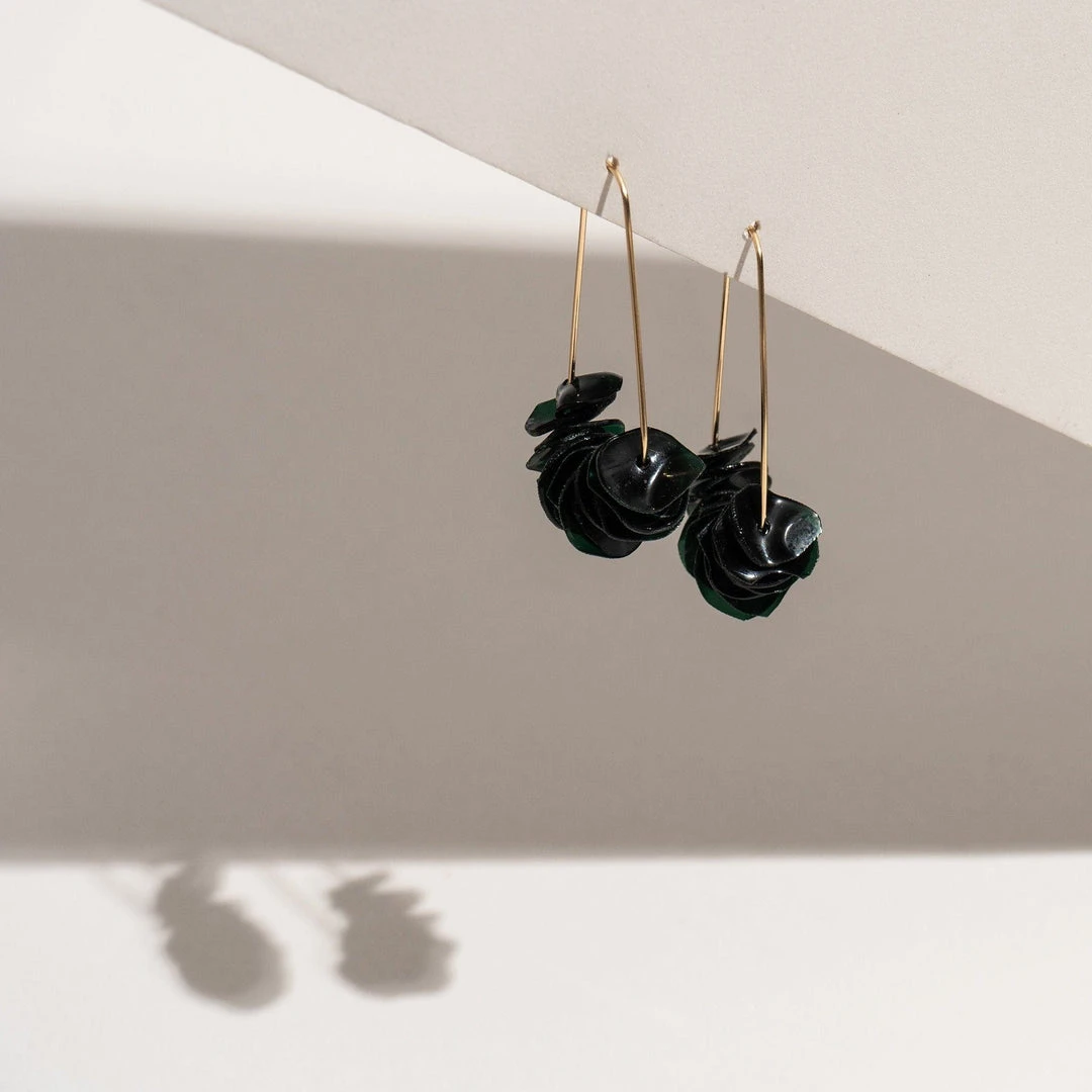 Giulia Letzi + META Jewelry Leona Upcycled Drop Earrings - Dark Green Giulia Letzi + META Jewelry Leona Upcycled Drop Earrings - Dark Green