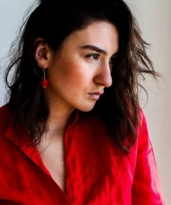 Giulia Letzi + META Jewelry Leona Upcycled Drop Earrings - Coral