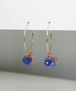 Giulia Letzi + META Jewelry Rainbow Upcycled Hoop Earrings - Blue + Blush