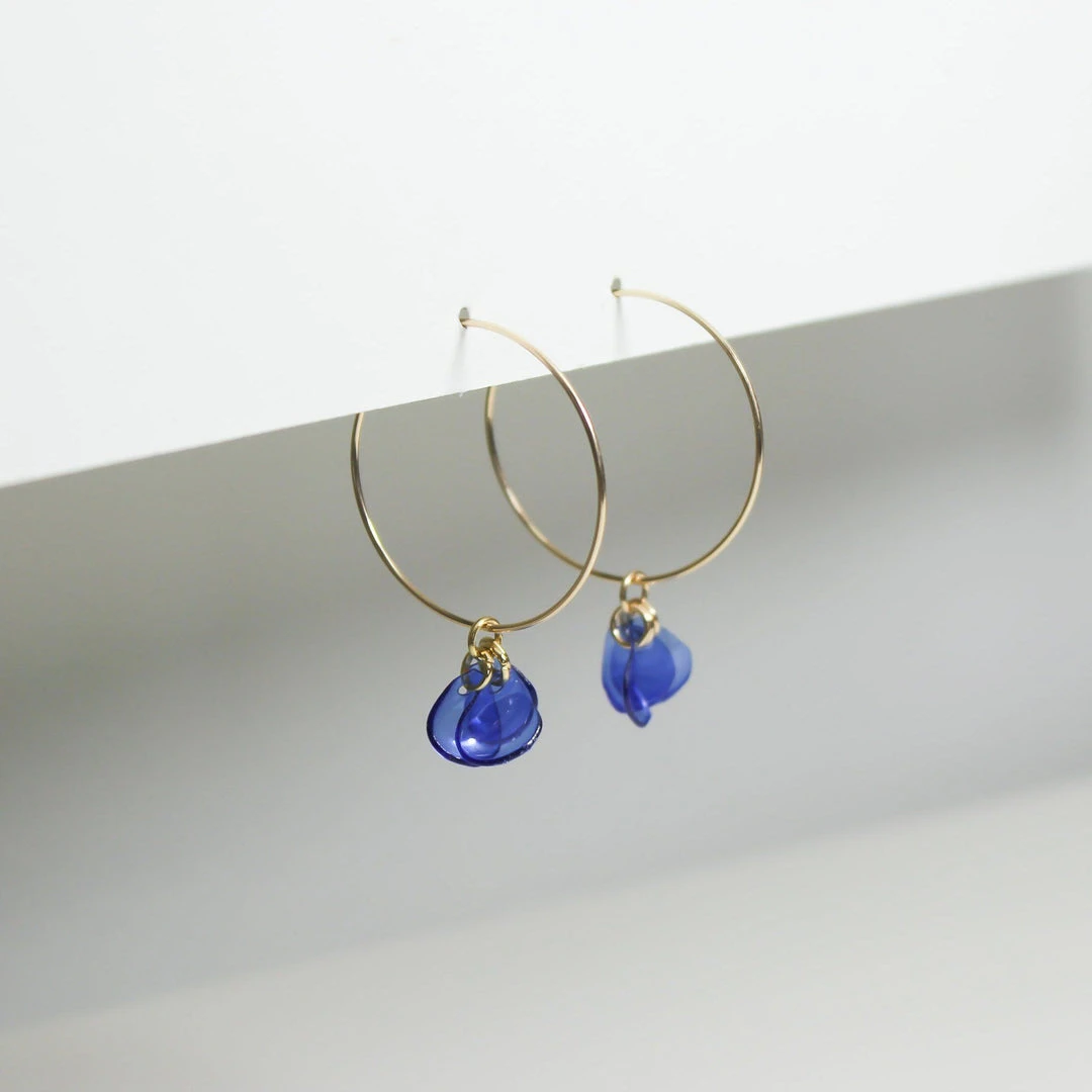 Giulia Letzi + META Jewelry Emma Upcycled Hoop Earrings - Blue 1 Giulia Letzi + META Jewelry Emma Upcycled Hoop Earrings - Blue