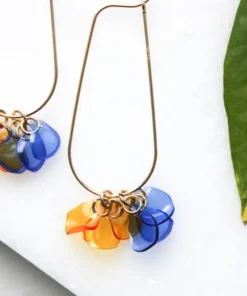 Giulia Letzi + META Jewelry Ginevra Upcycled Drop Earrings - Blue + Orange