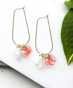 Giulia Letzi + META Jewelry Ginevra Upcycled Drop Earrings - White + Blush