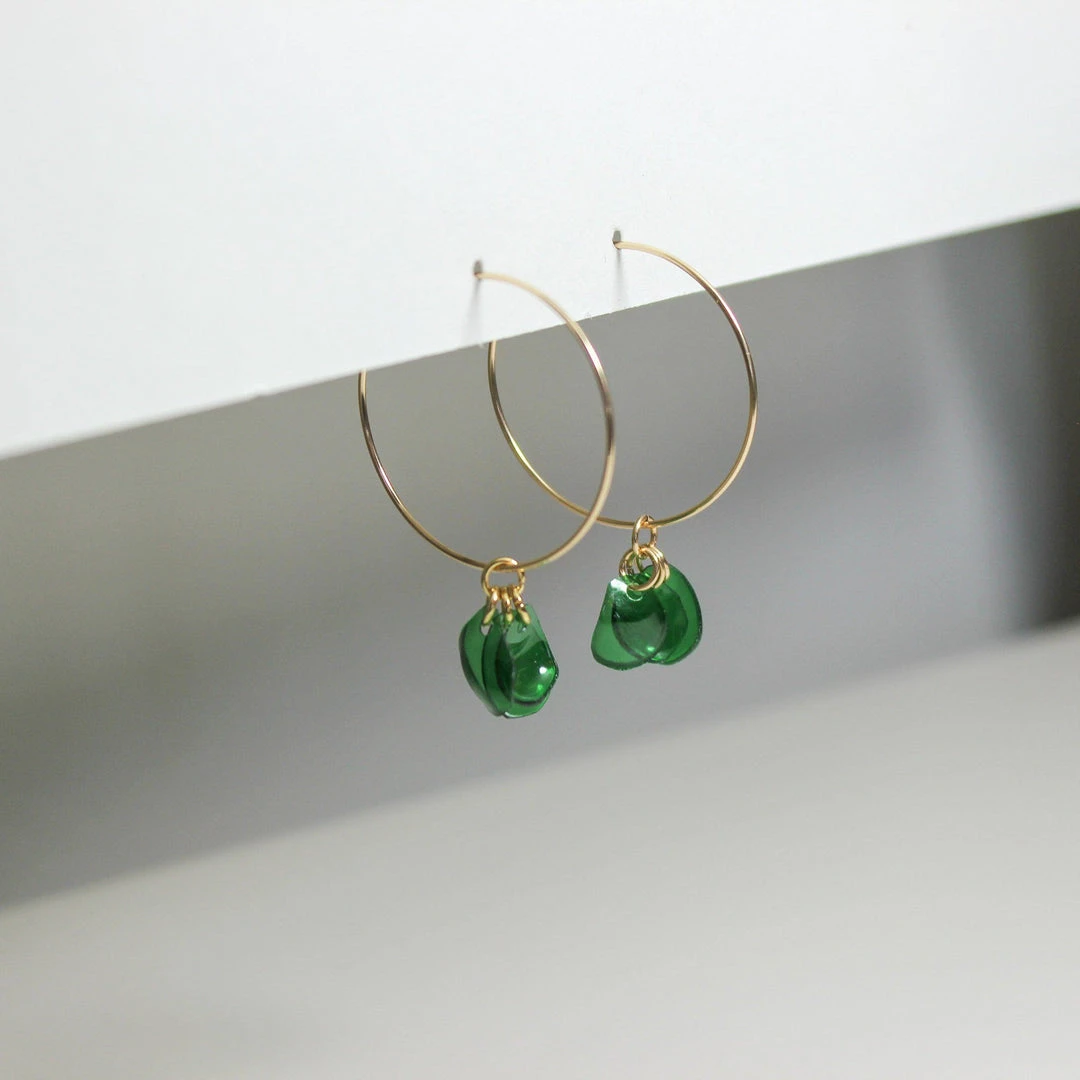 Giulia Letzi + META Jewelry Emma Upcycled Hoop Earrings - Emerald Best Sellers 1 Giulia Letzi + META Jewelry Emma Upcycled Hoop Earrings - Emerald Best Sellers
