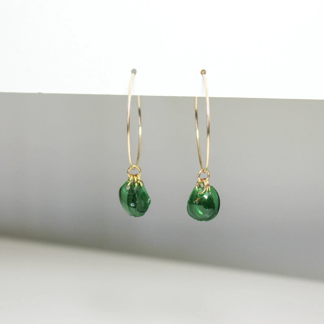 Giulia Letzi + META Jewelry Emma Upcycled Hoop Earrings - Emerald Best Sellers 2 Giulia Letzi + META Jewelry Emma Upcycled Hoop Earrings - Emerald Best Sellers