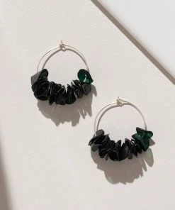 Giulia Letzi + META Jewelry Alice Upcycled Hoop Earrings - Dark Green
