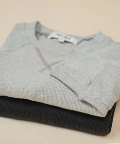 Poplinen Gloria Waffle Thermal Top - Heather Gray