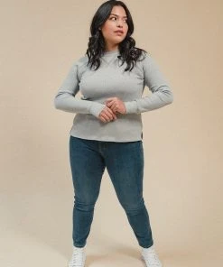 Poplinen Gloria Waffle Thermal Top - Heather Gray