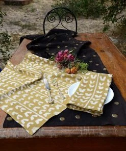 Ichcha Golden Bird Napkin Set Kitchen + Dining 3 Ichcha Golden Bird Napkin Set Kitchen + Dining